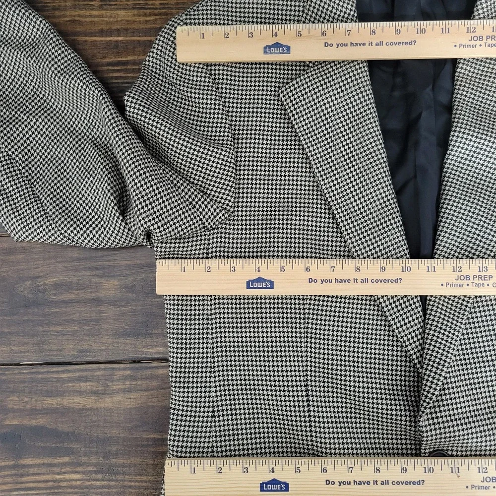 VTG Chaps Ralph Lauren Men's Sport‎ Coat Blazer Beige Houndstooth Wool Sz 42L